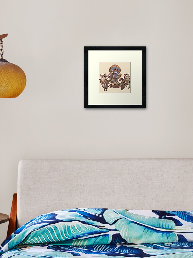 Thumbnail 1 of 7, Framed Art Print, Freya Driving Her Cat Chariot designed and sold by DaniKaulakis.