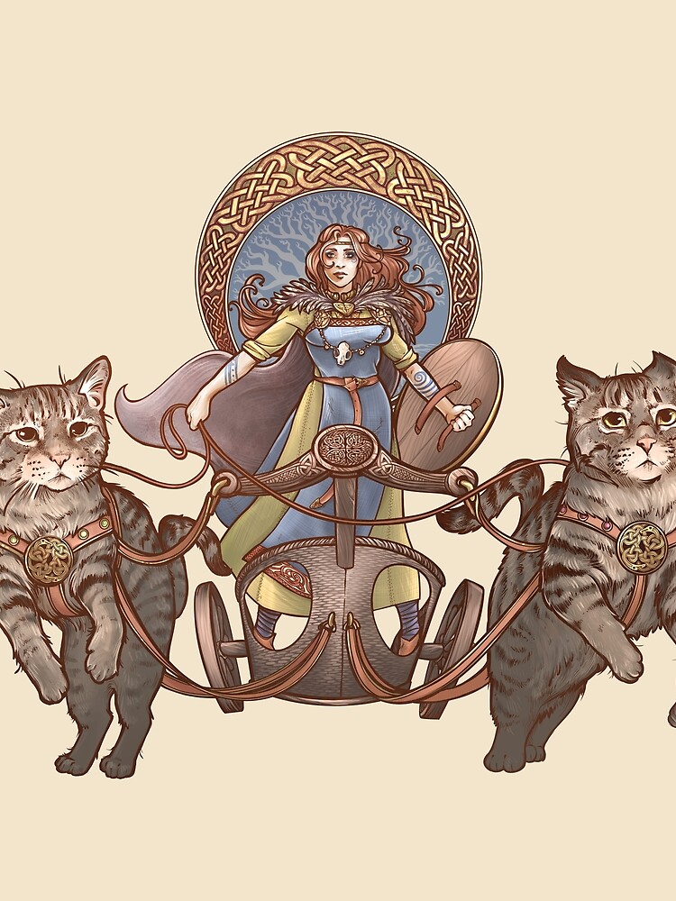 Freya Driving Her Cat Chariot by DaniKaulakis