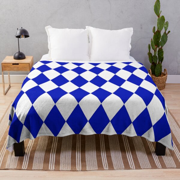 Item preview, Blue and white diamonds checker geometric pattern designed and sold by RaionKeiji.
