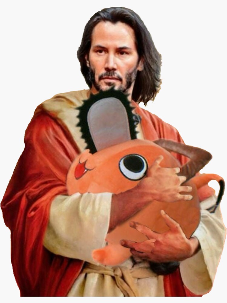 "pochita and keanu" Sticker for Sale by knishkringle Redbubble