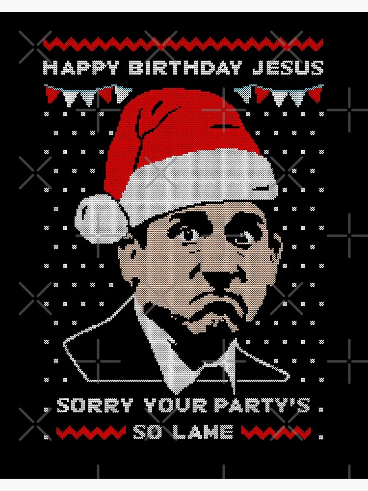 Michael Scott Christmas Jumper Sweater Funny Happy Birthday Jesus US Office Art Board Print for Sale by Kellyunique Redbubble