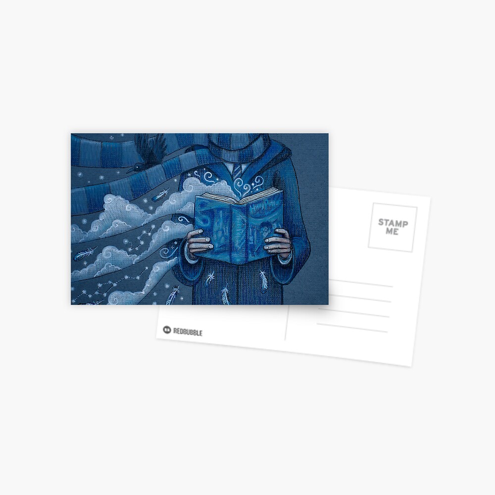 "Books magic blue" Postcard for Sale by illustore Redbubble