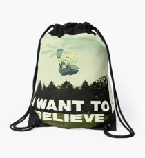Believe in Peri Drawstring Bag