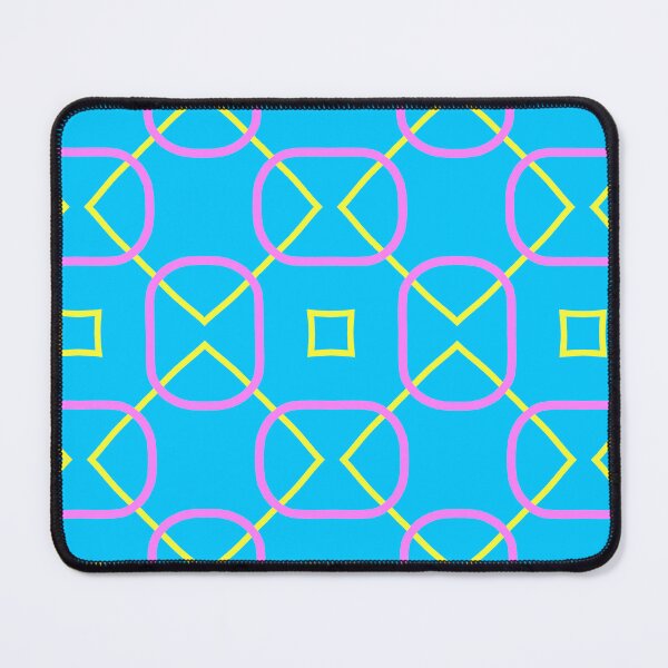 Item preview, Symmetrical Pattern in Pink and Yellow on Blue Background designed and sold by KeksWorkroom.