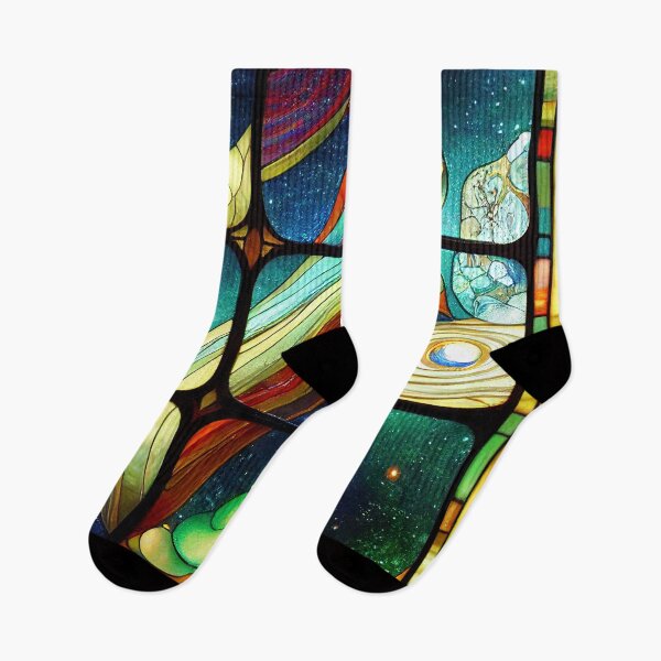 Item preview, Space Stained Glass 8 Abstract AI Generated Art designed and sold by MeAI-Art.