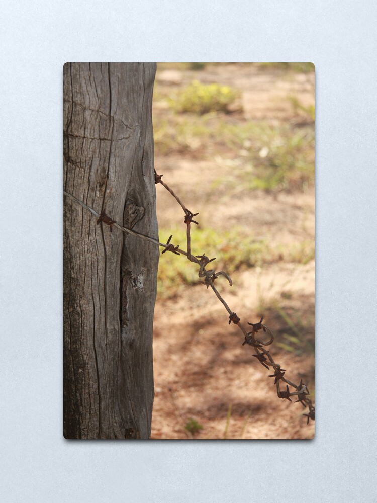 Alternate view of Old barbed wire Metal Print