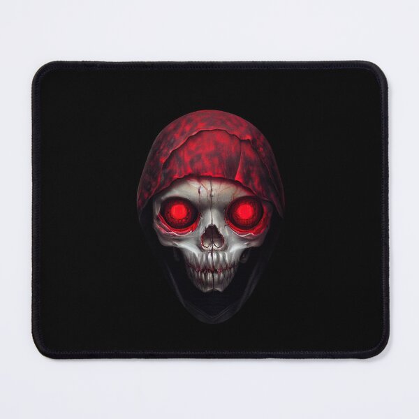 Item preview, Painted Hooded Skull with Red Eyes designed and sold by ProhibitionStickers.