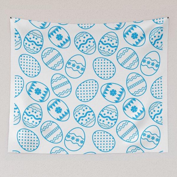 Item preview, Fun Easter egg blue and white pattern designed and sold by RaionKeiji.