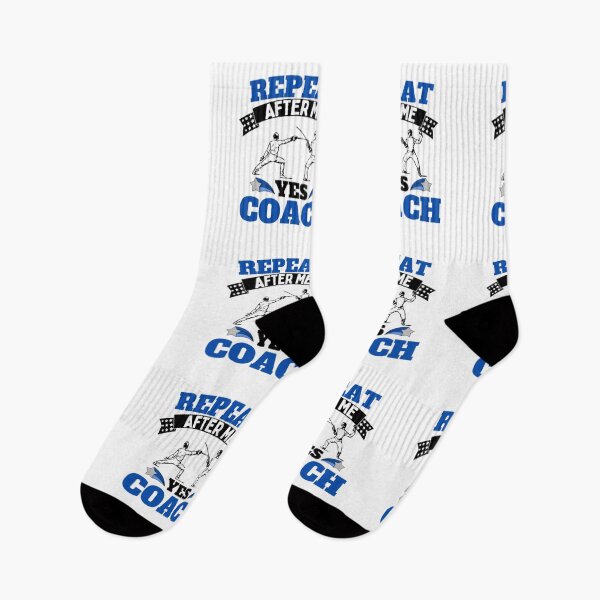 Item preview, Repeat After Me Yes Coach Fencing - Blue Black - Funny Sports designed and sold by GymWearDepot.