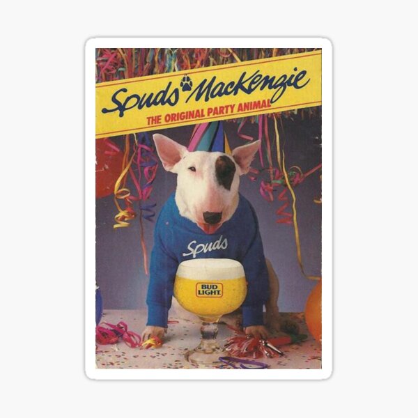 Spuds Mackenzie The Original Party Animal Sticker