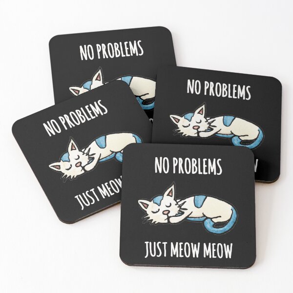 Item preview, No problems Just meow meow, sleeping cat quote designed and sold by EnzoVectorism.