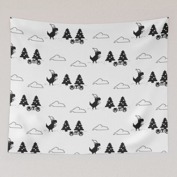 Item preview, trex Christmas tree holiday presents Santa hat designed and sold by noicethingys.