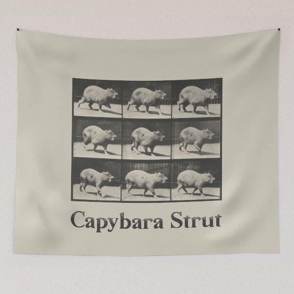 Item preview, Capybara Strut Vintage Capy Photos Black and White designed and sold by kierkegaard.