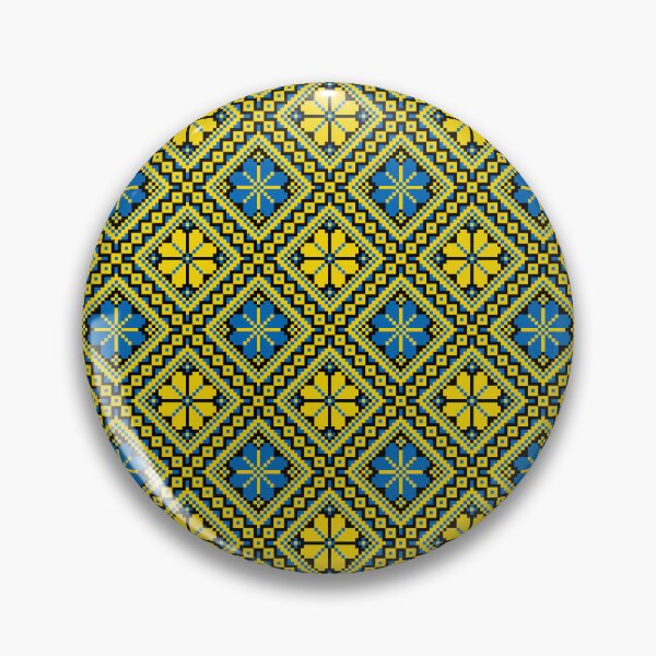 Item preview, Ukrainian Folk Embroidery Ornament Yellow Blue designed and sold by boozkova-vorona.