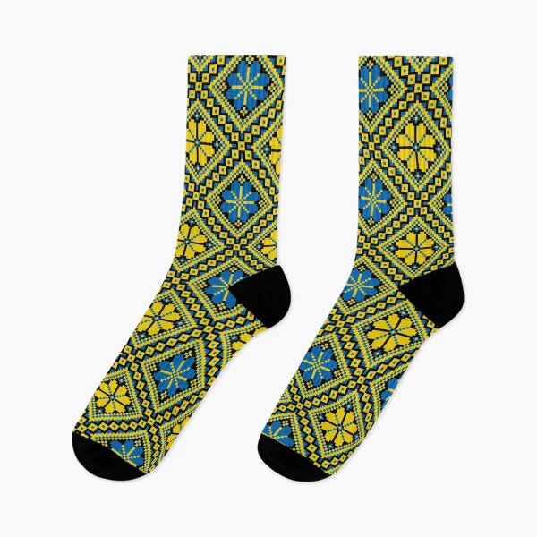 Item preview, Ukrainian Folk Embroidery Ornament Yellow Blue designed and sold by boozkova-vorona.