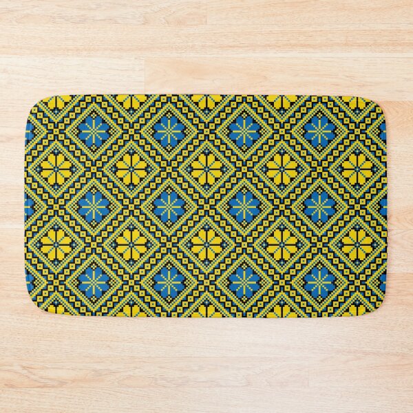 Item preview, Ukrainian Folk Embroidery Ornament Yellow Blue designed and sold by boozkova-vorona.