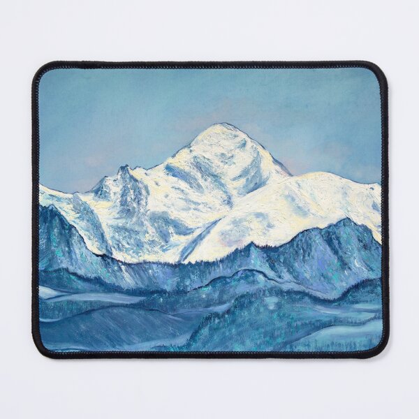 Item preview, Mont Blanc mountain, original Alps mountains landscape oil painting, Highest mountain in Europe designed and sold by NinoPonditerra.