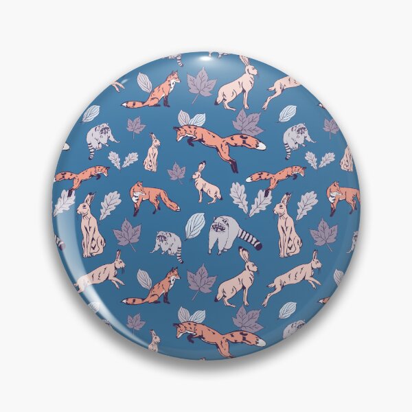 Item preview, Autumn Woodland creatures in blue designed and sold by Superdoodledo.