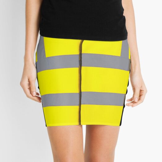 Neon Reflective High-Waist Mini Skirt
