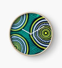 The Green moon - Capulana African wax print Clock