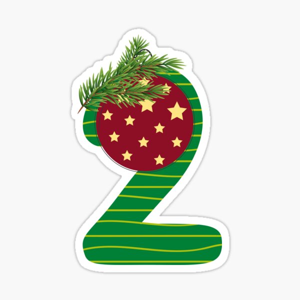 "Christmas Number 2. Advent Calendar Number" Sticker for Sale by