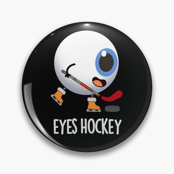 Item preview, Eyes Hockey Funny Ice Hockey Puns (Dark BG) designed and sold by punnybone.
