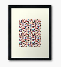 pattern amusing lovers robots Framed Print