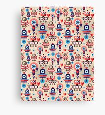 pattern amusing lovers robots Canvas Print