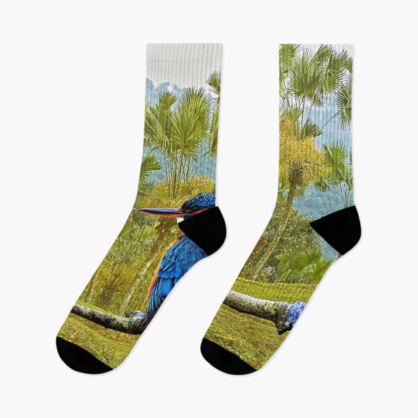 Item preview, Kingfisher Colorful Bird Perched Palm Trees designed and sold by worldways.