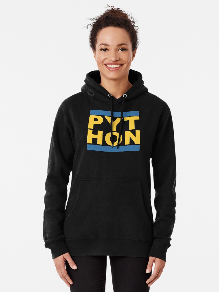 Thumbnail 2 of 5, Pullover Hoodie, PYT HON Cool Blue & Yellow Design for Python Programmers designed and sold by geeksta.