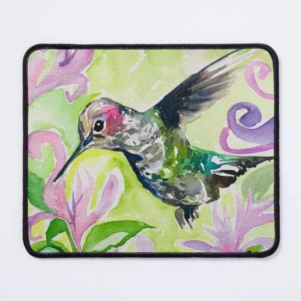 Item preview, Hummingbird and flowers designed and sold by AnjuPaintings.