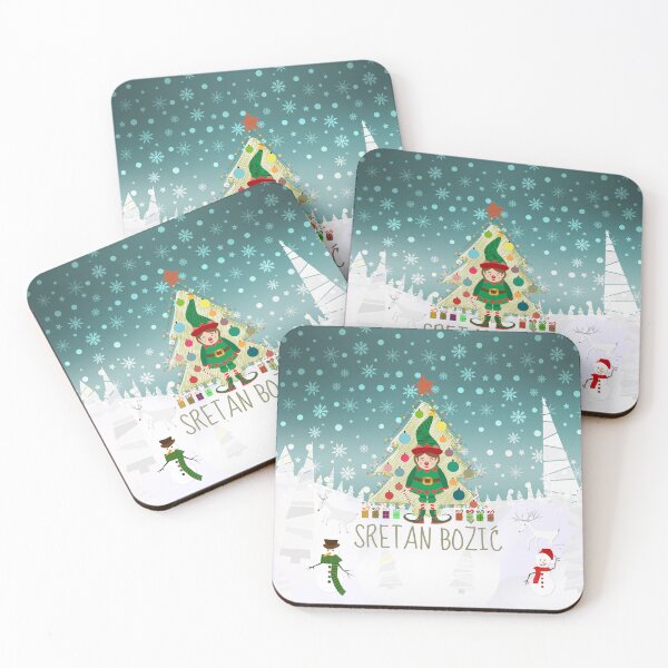 Item preview, Christmas gnome and Christmas tree "Sretan Božić" designed and sold by MC Art Studio.