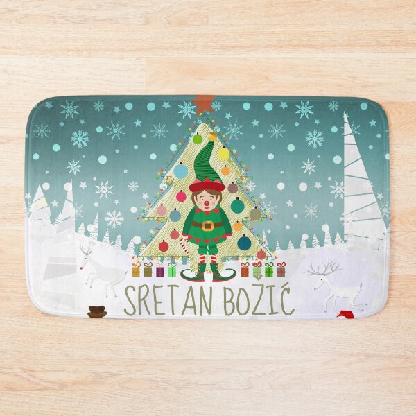 Item preview, Christmas gnome and Christmas tree "Sretan Božić" designed and sold by MC Art Studio.
