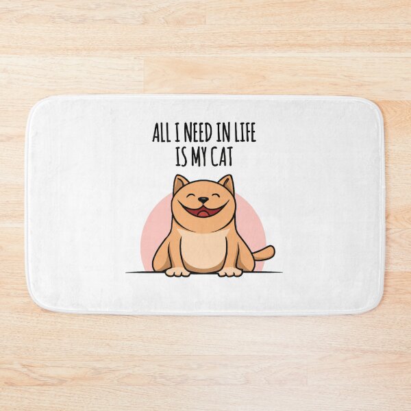 Item preview, All I need in life is My Cat ! Cat quote + illustration designed and sold by EnzoVectorism.