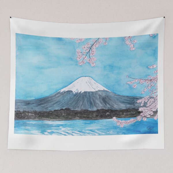 Item preview, Sakura Mount Fuji Painting designed and sold by teresartwork.