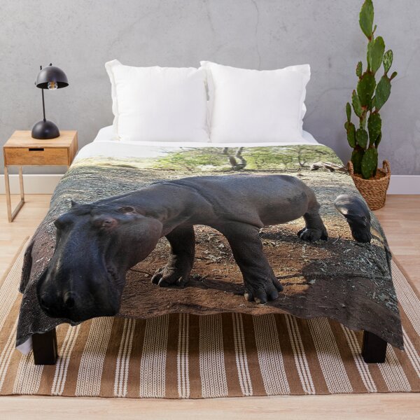 Item preview, Mother and Baby Hippo Grazing, Africa designed and sold by worldways.