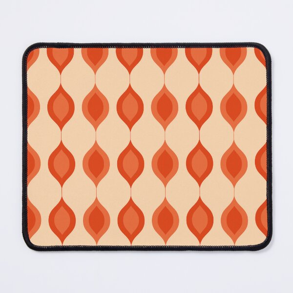 Item preview,  Minimalist Mid Century Modern Ogee ovals pattern in orange and red  designed and sold by Yasminepatterns .