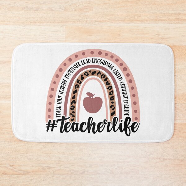 Item preview, Teacher Life Rainbow Love Inspire Motivate Lead Encourage Listen Connect Include  designed and sold by OmniRoseArt.
