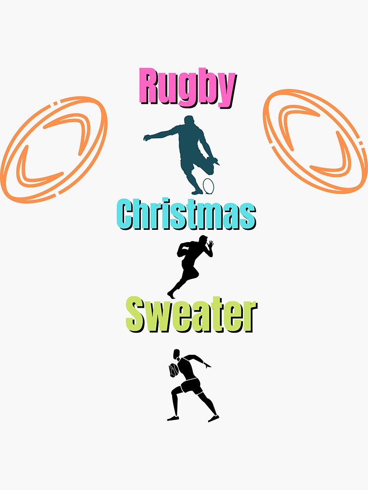 "Rugby Christmas Sweater 2022" Sticker for Sale by designforum1968