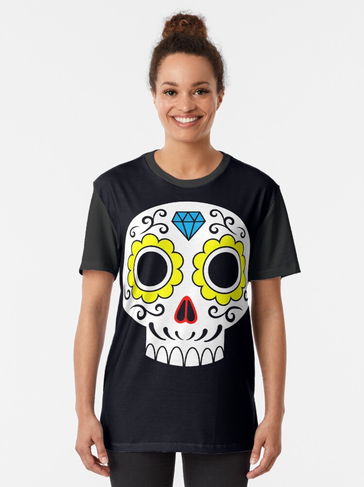 Alternate view of Sugar skull for a cake Graphic T-Shirt