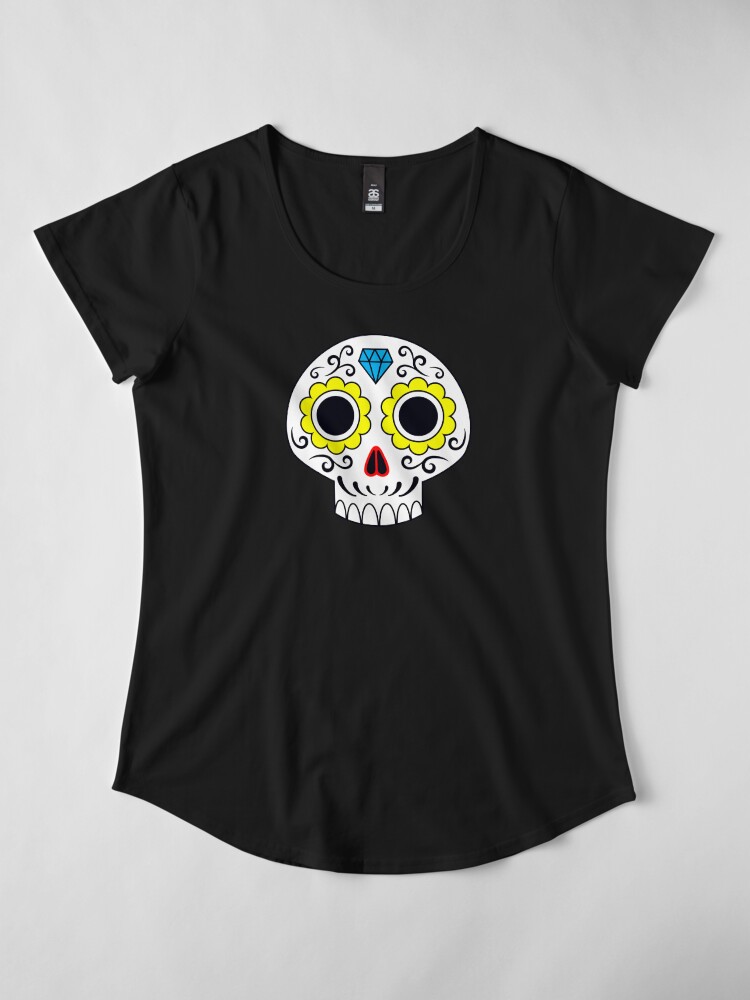 Alternate view of Sugar skull for a cake Premium Scoop T-Shirt