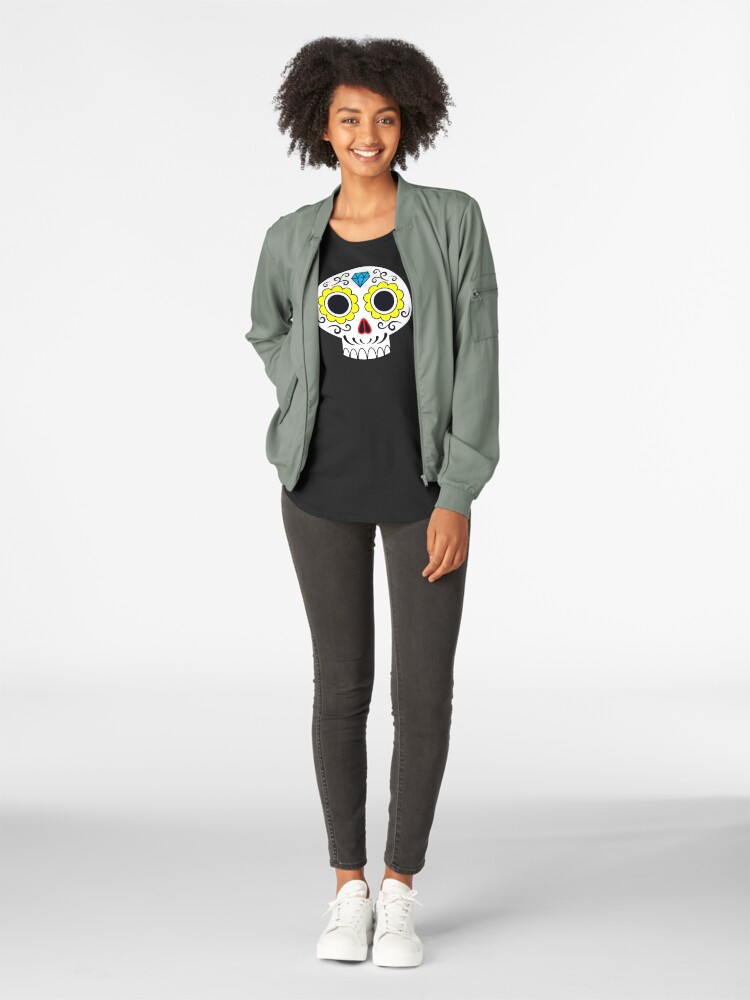 Alternate view of Sugar skull for a cake Premium Scoop T-Shirt