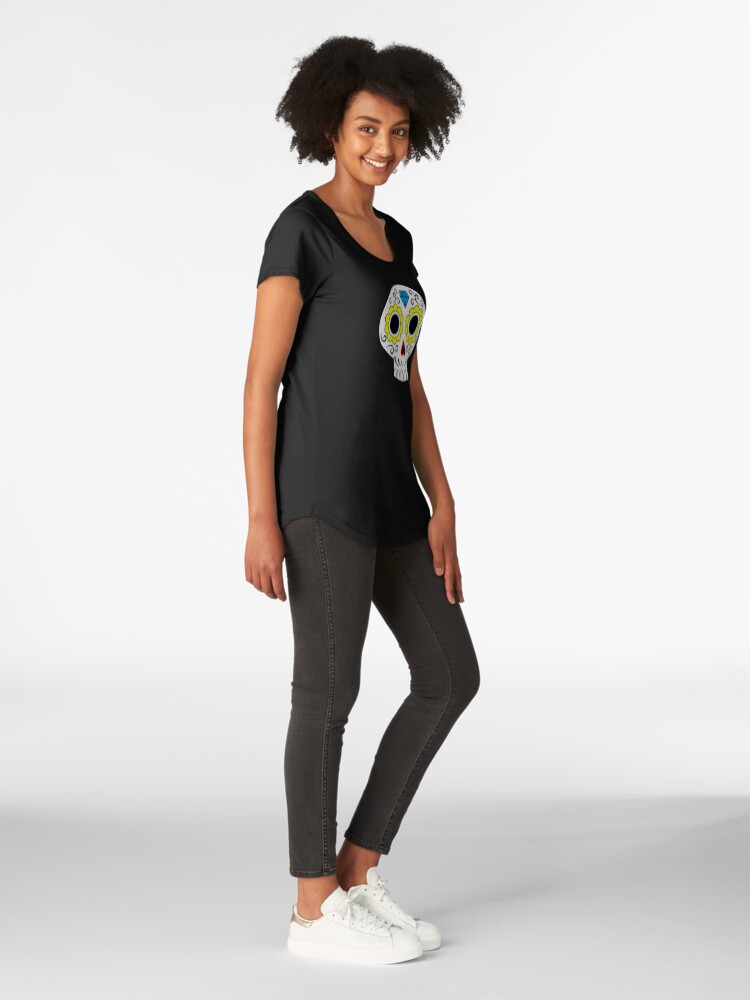 Alternate view of Sugar skull for a cake Premium Scoop T-Shirt