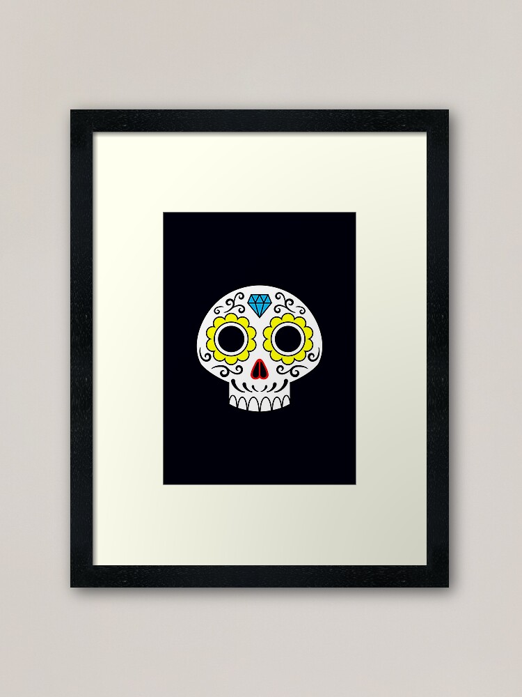 Alternate view of Sugar skull for a cake Framed Art Print
