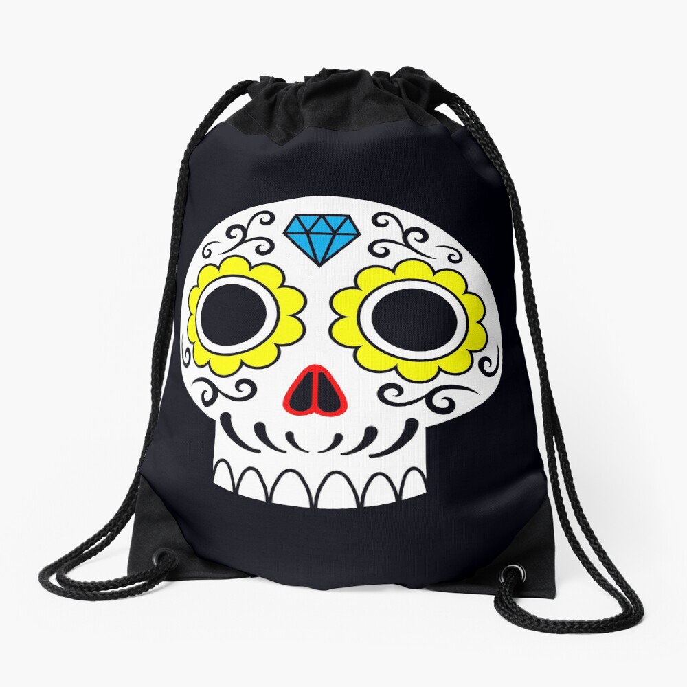 Sugar skull for a cake Drawstring Bag