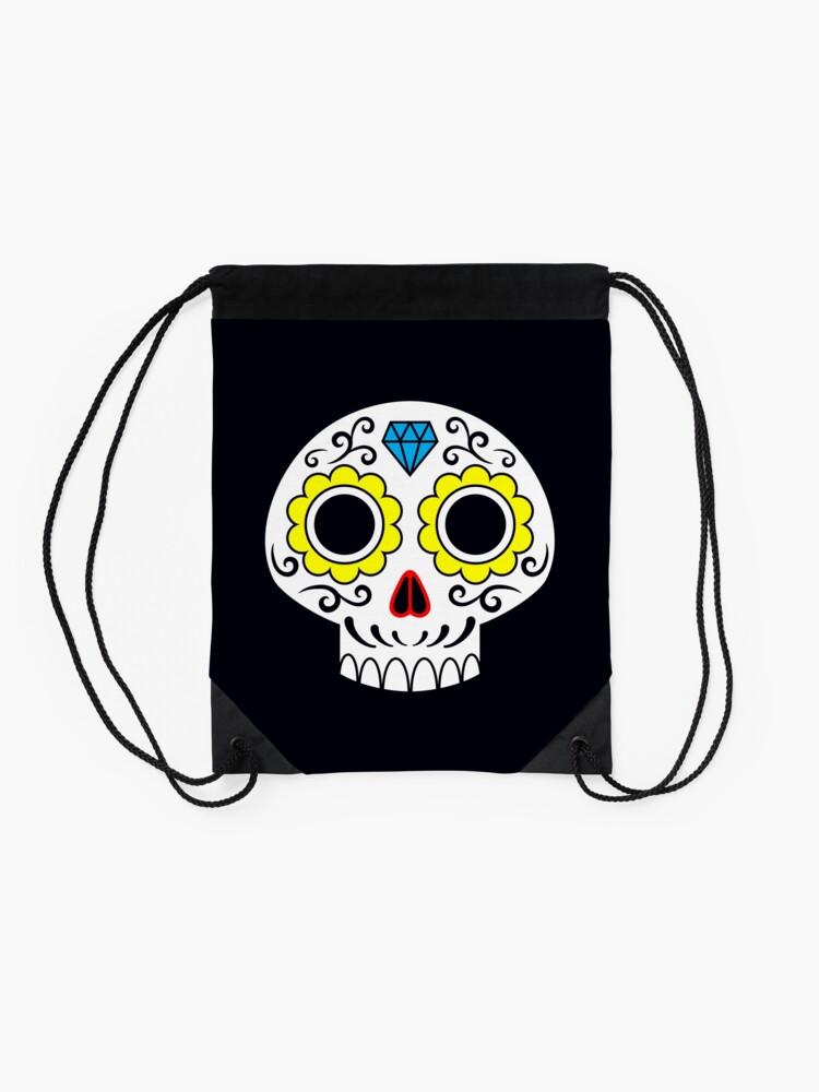 Alternate view of Sugar skull for a cake Drawstring Bag
