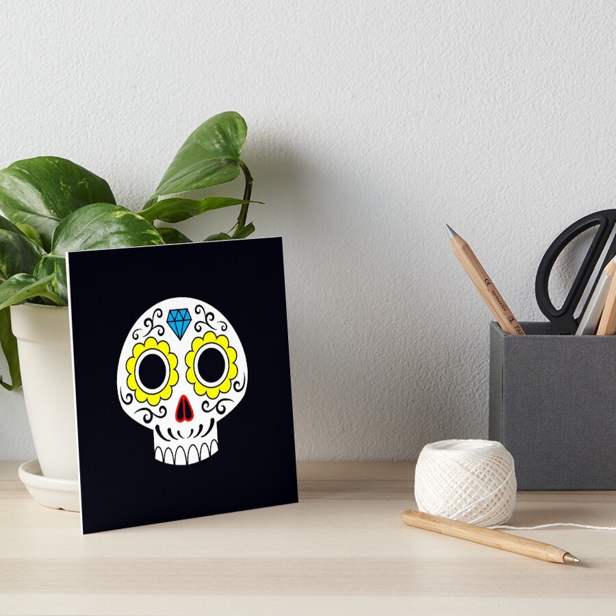 Sugar skull for a cake Art Board Print