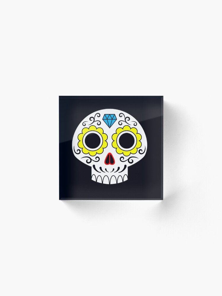 Alternate view of Sugar skull for a cake Acrylic Block
