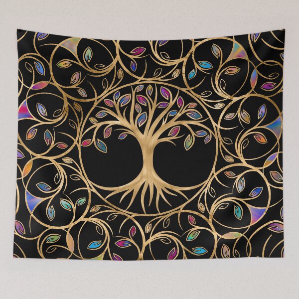 Item preview, Tree of life - Yggdrasil - colorful leaves designed and sold by k9printart.