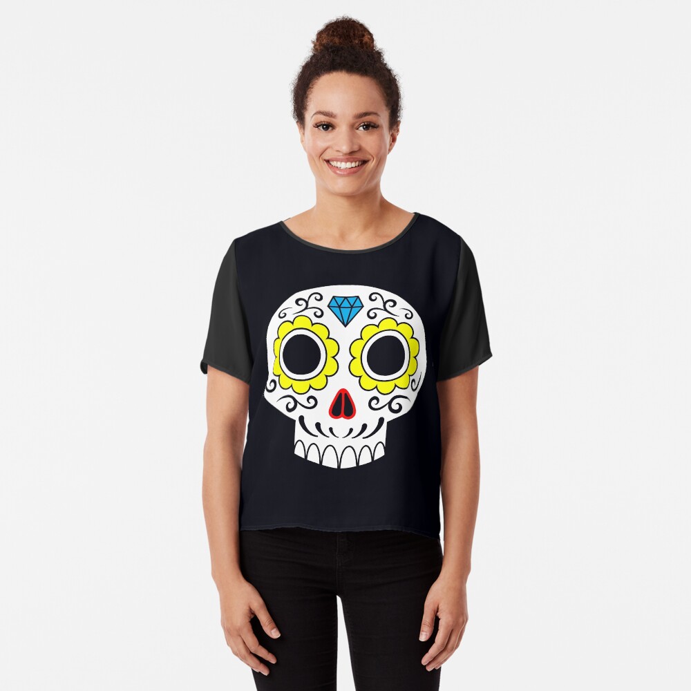 Sugar skull for a cake Chiffon Top
